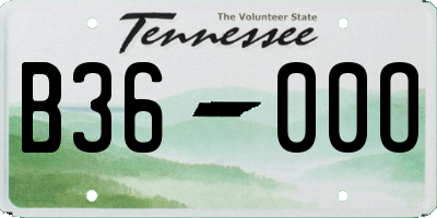 TN license plate B3600O