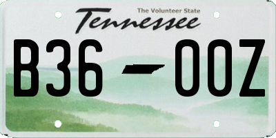 TN license plate B3600Z