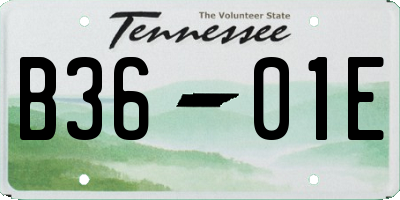 TN license plate B3601E