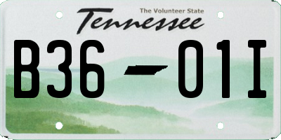 TN license plate B3601I
