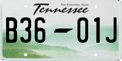 TN license plate B3601J
