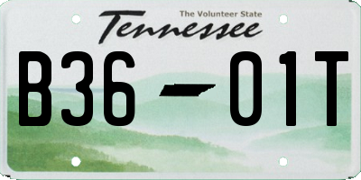 TN license plate B3601T