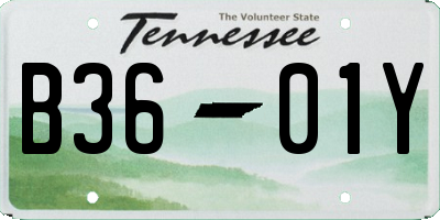 TN license plate B3601Y