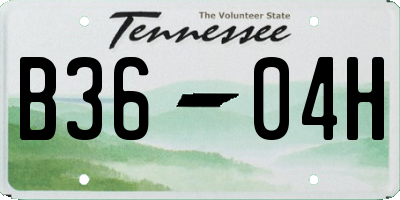 TN license plate B3604H