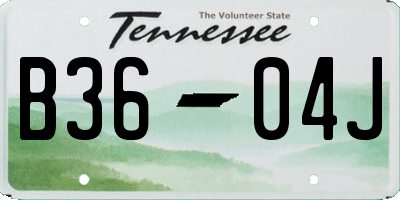 TN license plate B3604J