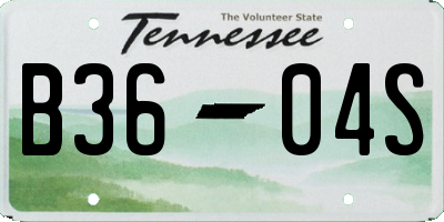 TN license plate B3604S