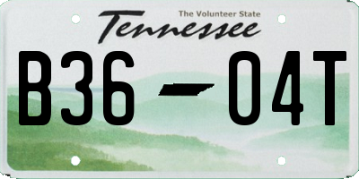 TN license plate B3604T