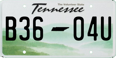 TN license plate B3604U
