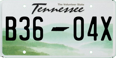 TN license plate B3604X