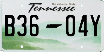 TN license plate B3604Y