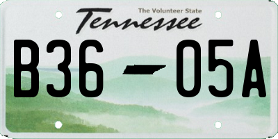 TN license plate B3605A