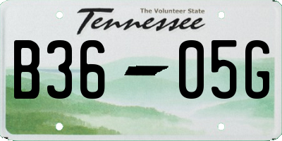 TN license plate B3605G
