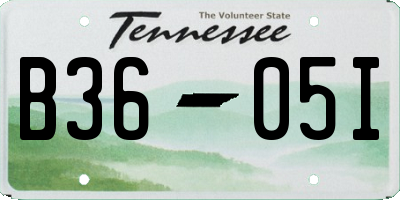 TN license plate B3605I