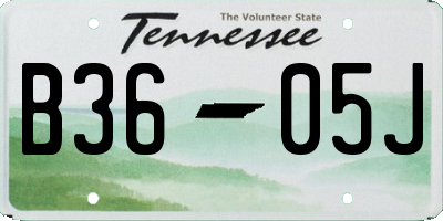 TN license plate B3605J
