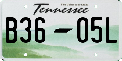 TN license plate B3605L