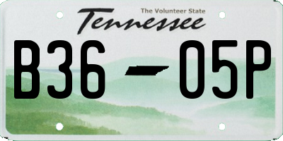 TN license plate B3605P