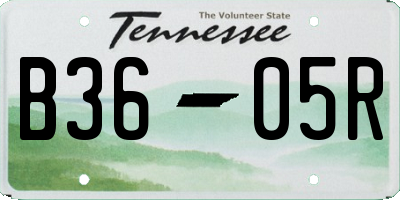 TN license plate B3605R