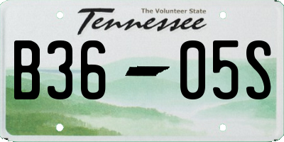 TN license plate B3605S