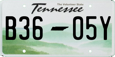 TN license plate B3605Y