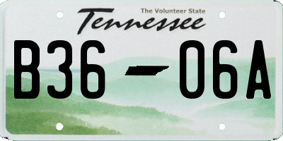 TN license plate B3606A