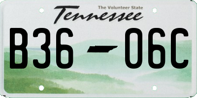 TN license plate B3606C