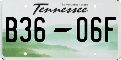 TN license plate B3606F