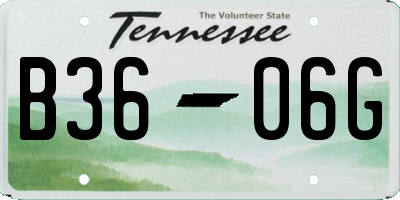 TN license plate B3606G