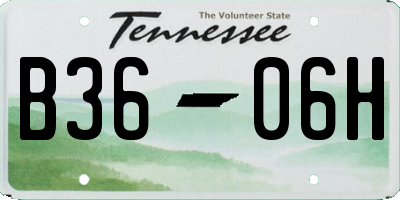TN license plate B3606H