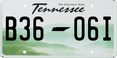 TN license plate B3606I