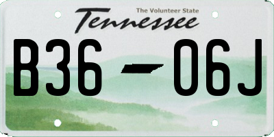 TN license plate B3606J