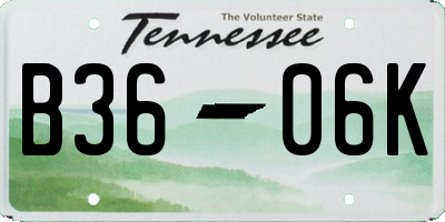 TN license plate B3606K