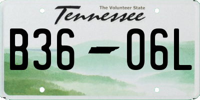 TN license plate B3606L