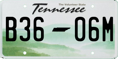 TN license plate B3606M