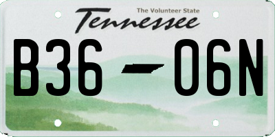 TN license plate B3606N
