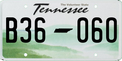 TN license plate B3606O