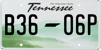 TN license plate B3606P