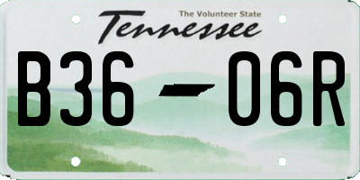 TN license plate B3606R