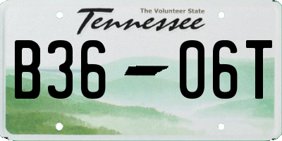 TN license plate B3606T