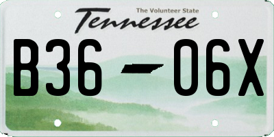 TN license plate B3606X
