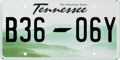 TN license plate B3606Y