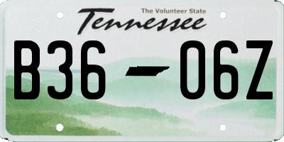 TN license plate B3606Z