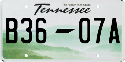 TN license plate B3607A