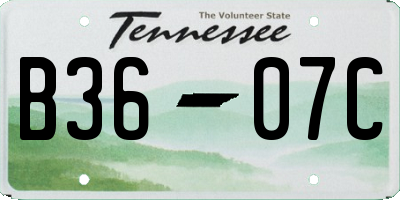 TN license plate B3607C