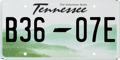TN license plate B3607E