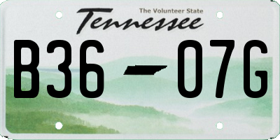 TN license plate B3607G