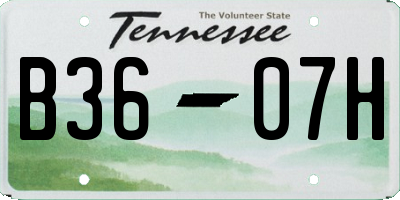 TN license plate B3607H