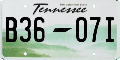 TN license plate B3607I