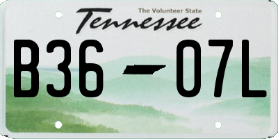 TN license plate B3607L