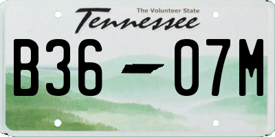 TN license plate B3607M