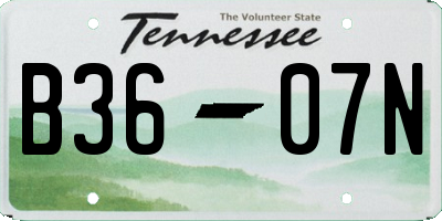 TN license plate B3607N
